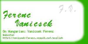 ferenc vanicsek business card